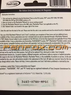 Unused PSN Code