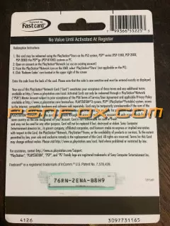 Unused PSN Code
